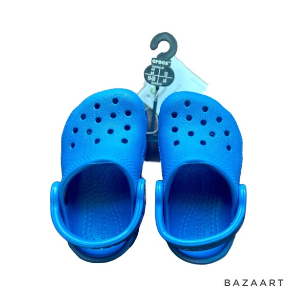 Bright Cobalt Blue Toddler Baby Classic Croc Crocs size 4 4C NWT - Picture 1 of 4
